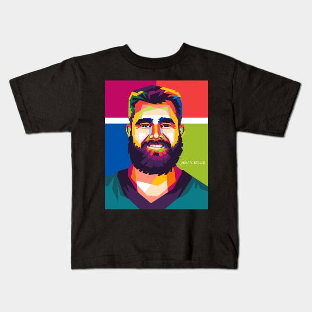 Jason Kelce Kids T-Shirt by cool pop art house